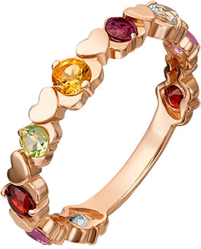 

Кольцо из золота с гранатом/топазом/аметистом р.16,5 PLATINAjewelry 01-5329-00-252-1110-57, 01-5329-00-252-1110-57