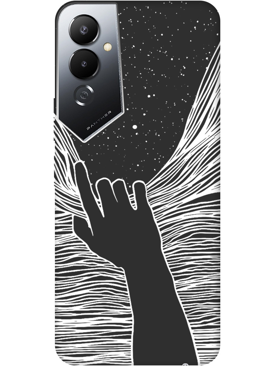 

Силиконовый чехол на Tecno Pova 4 с рисунком "Рука и нити" Soft Touch черный, 20000596