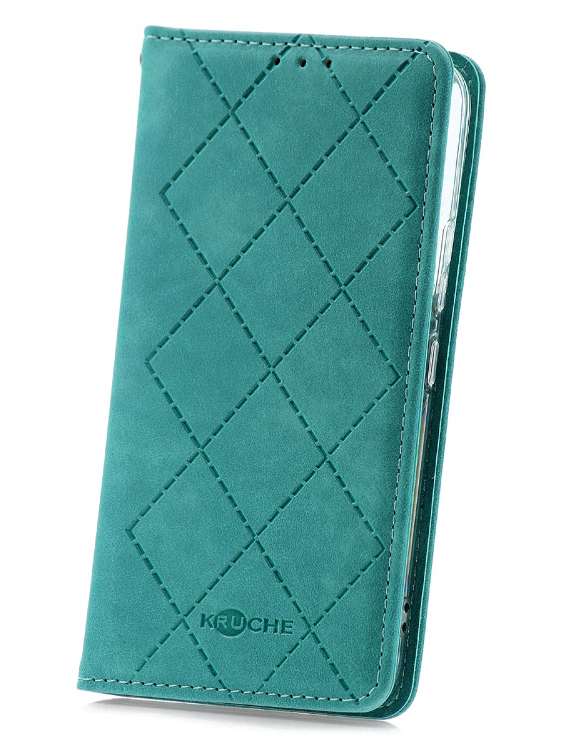 фото Чехол книжка для samsung galaxy s22 kruche rhombus turquoise кruче