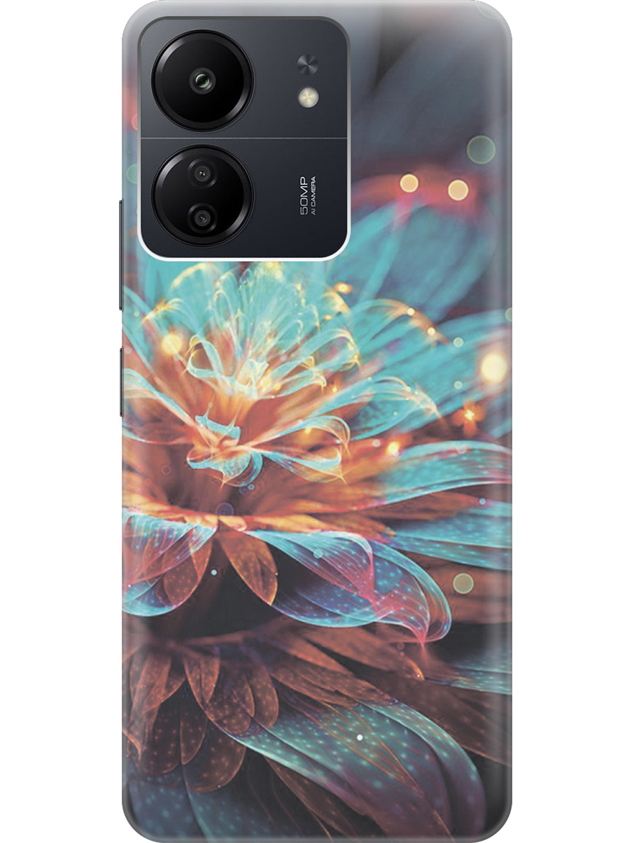 

Силиконовый чехол на Xiaomi Redmi 13C "Магический цветок", Голубой;красный;черный, 20001464