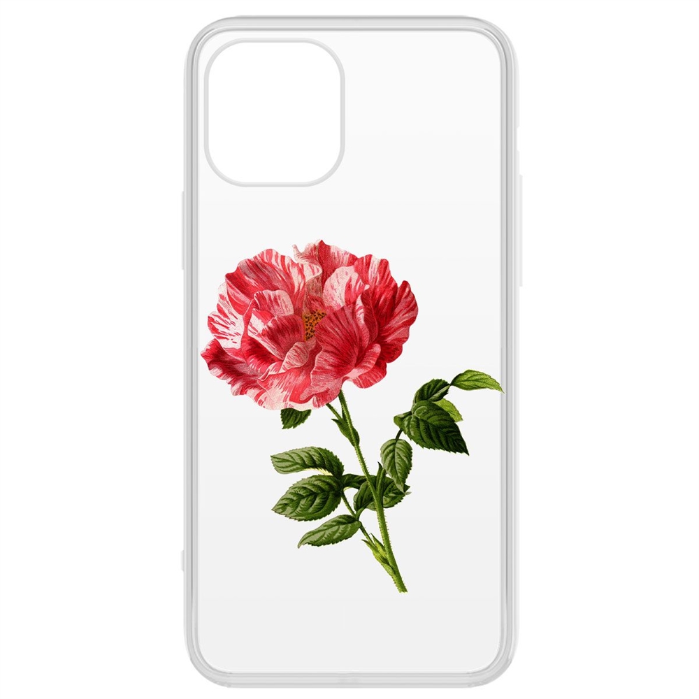 

Чехол-накладка Krutoff Clear Case Рисованная роза для iPhone 12/12 Pro, Разноцветный