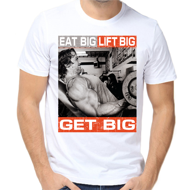 

Футболка мужская белая 68 р-р eat big lift big get big, Белый, fm_eat_big_lift_big