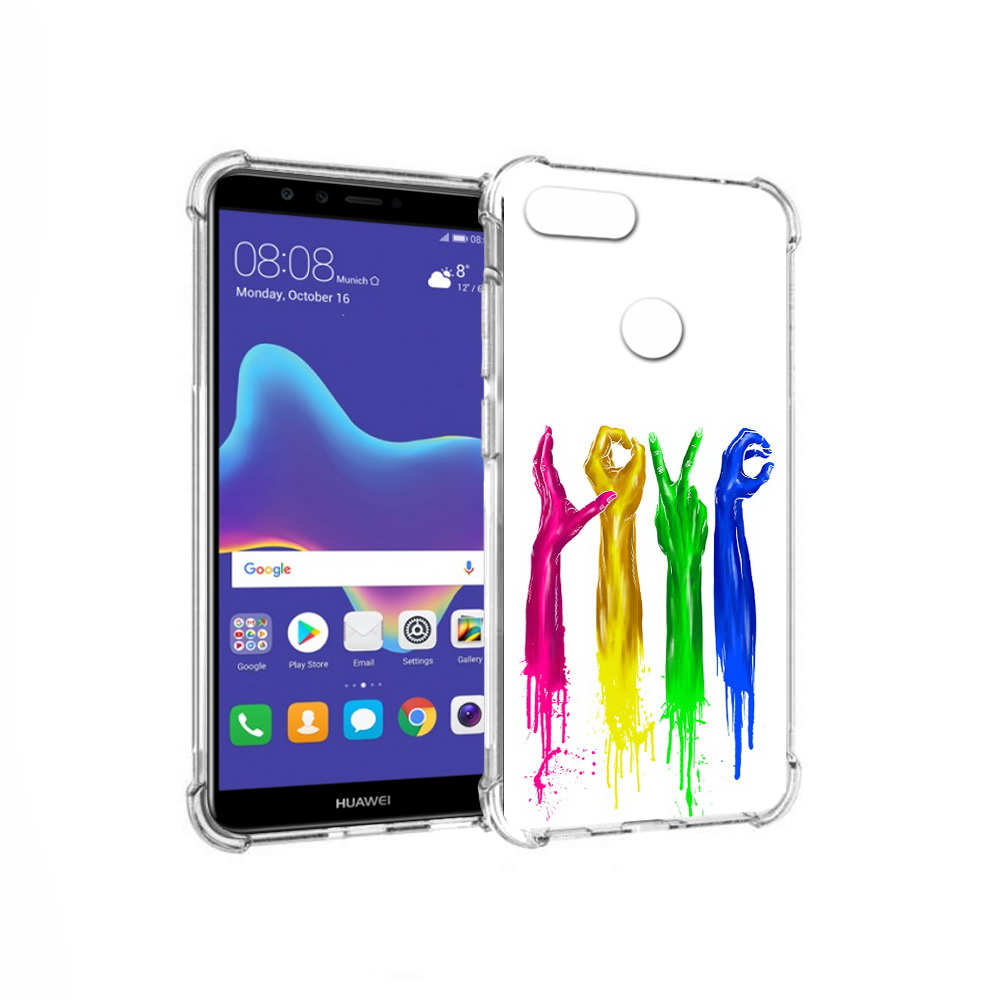 

Чехол MyPads Tocco для Huawei Enjoy 8 Plus яркие руки love (PT108787.33.707), Прозрачный, Tocco