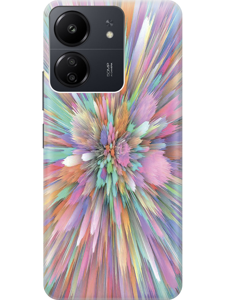 

Силиконовый чехол на Xiaomi Redmi 13C "Красочный взрыв", Голубой;розовый, 20001464