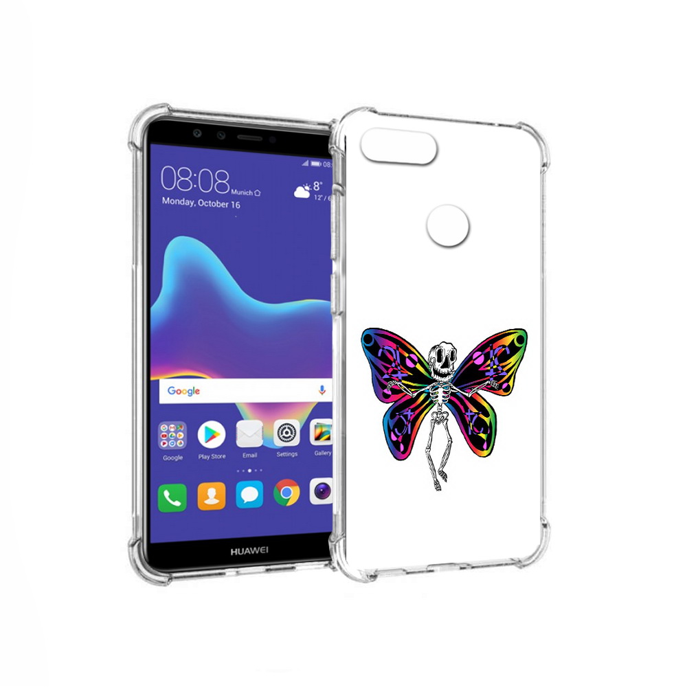 

Чехол MyPads Tocco для Huawei Enjoy 8 Plus эффект бабочки (PT108787.33.701), Прозрачный, Tocco