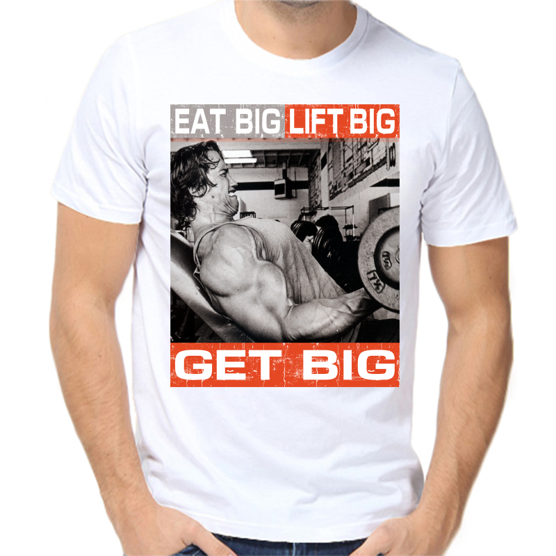 

Футболка мужская белая 44 р-р eat big lift big get big, Белый, fm_eat_big_lift_big