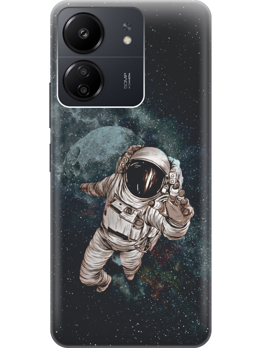 

Силиконовый чехол на Xiaomi Redmi 13C "Космонавт", Белый;серый;черный, 20001464