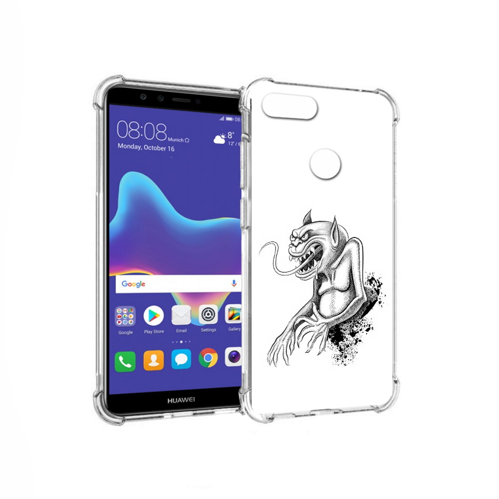 

Чехол MyPads Tocco для Huawei Enjoy 8 Plus чорт (PT108787.33.692), Прозрачный, Tocco