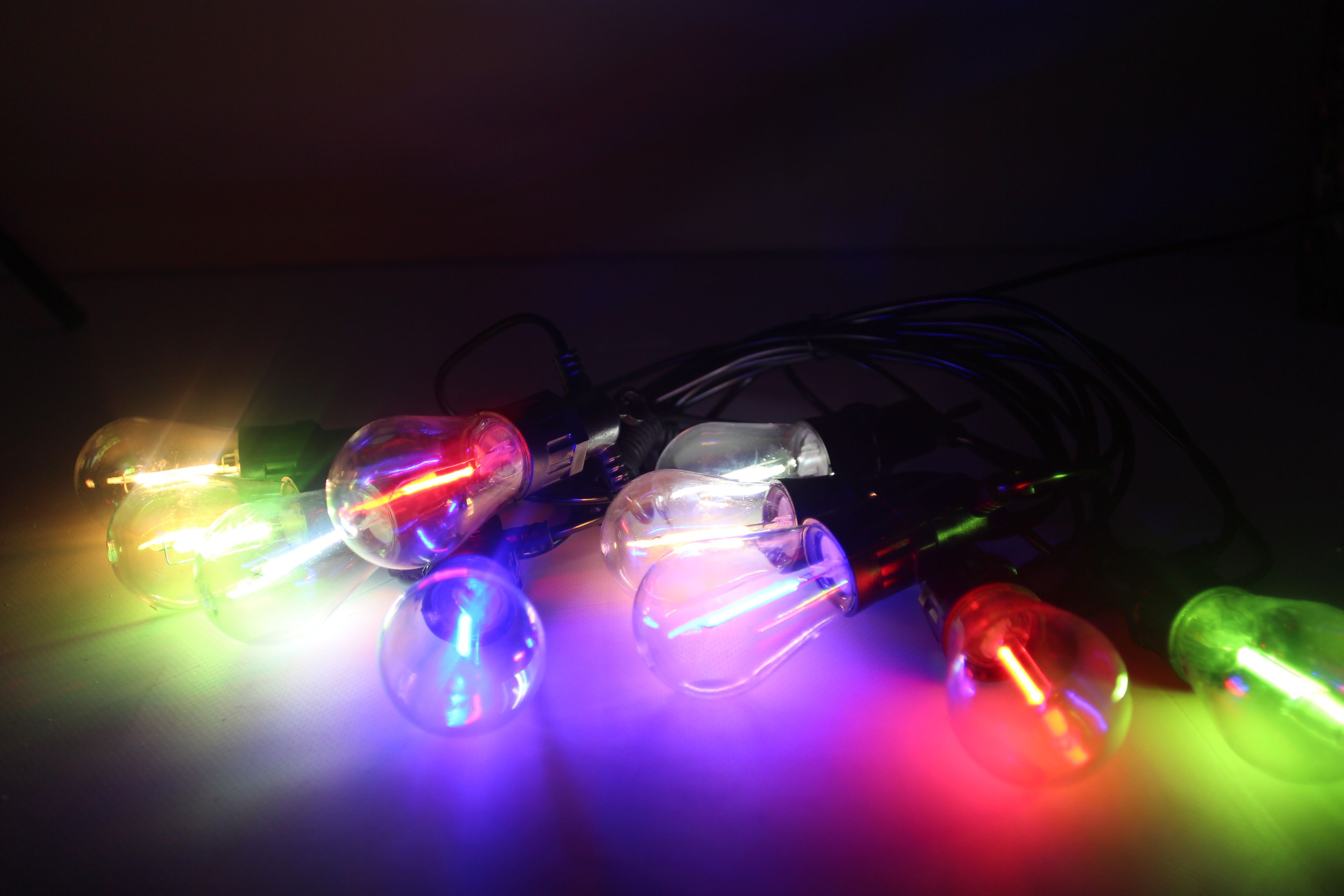 Гирлянда уличная Merry Christmas 10L разноцветная лампочки накаливания тёмный провод 5м