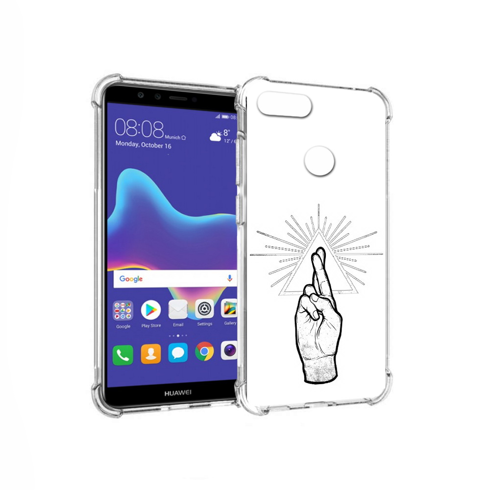 

Чехол MyPads Tocco для Huawei Enjoy 8 Plus черно белая рука (PT108787.33.681), Прозрачный, Tocco