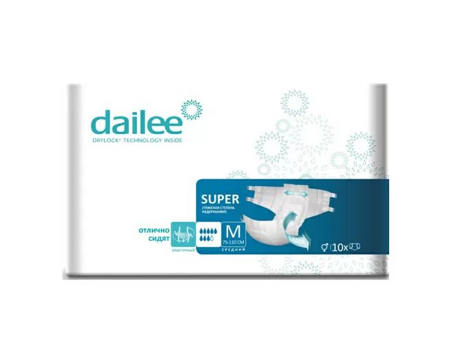 Подгузники для взрослых DAILEE №10 Super Medium  10 шт.