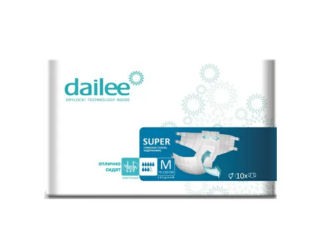 Подгузники для взрослых DAILEE №10 Super Medium  10 шт.