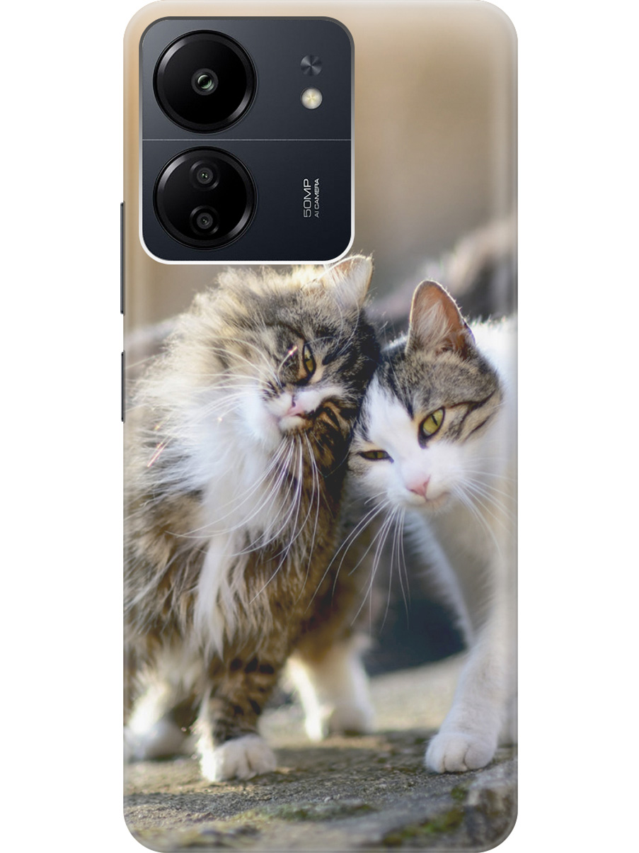 

Силиконовый чехол на Xiaomi Redmi 13C "Ласкающиеся кошечки", Бежевый;белый;серый, 20001464