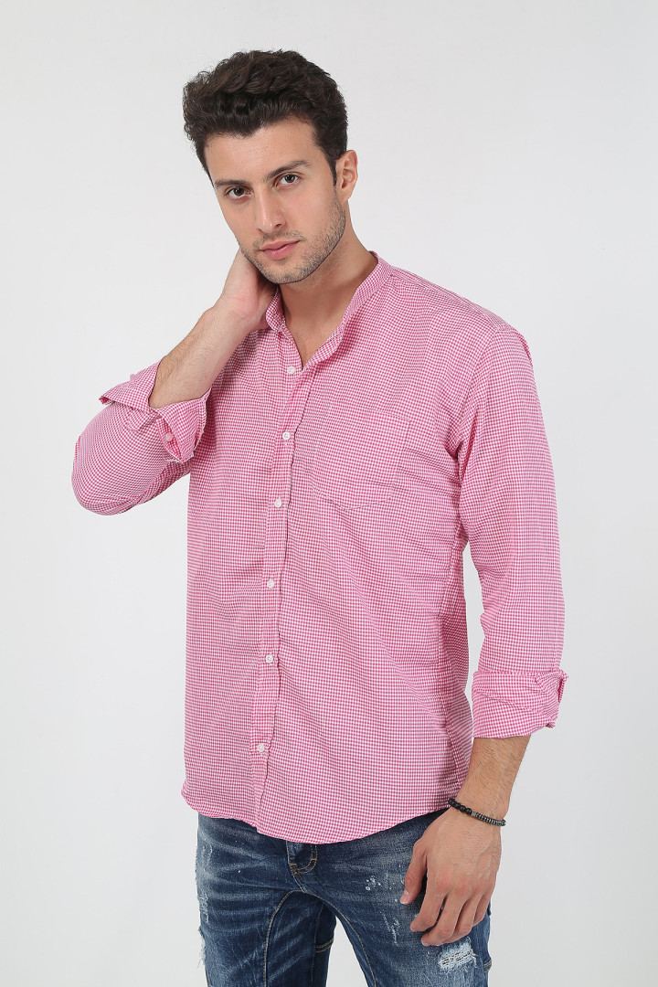 Рубашка мужская Terapi Giyim 25638 розовая M (товары доставляются из-за рубежа)