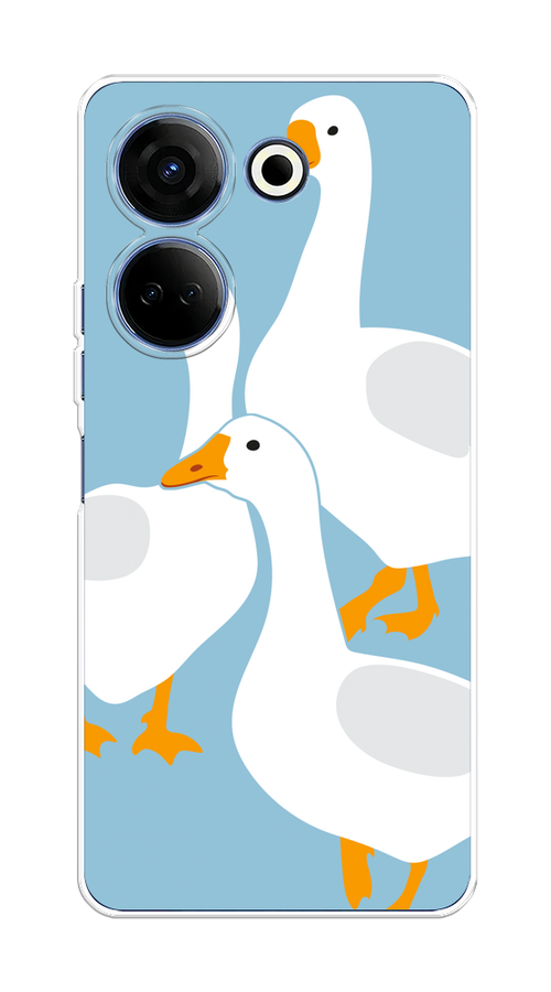 

Чехол на Tecno Camon 20/20 Pro 4G "Гусиное трио", Голубой;белый;серый;желтый, 304350-1