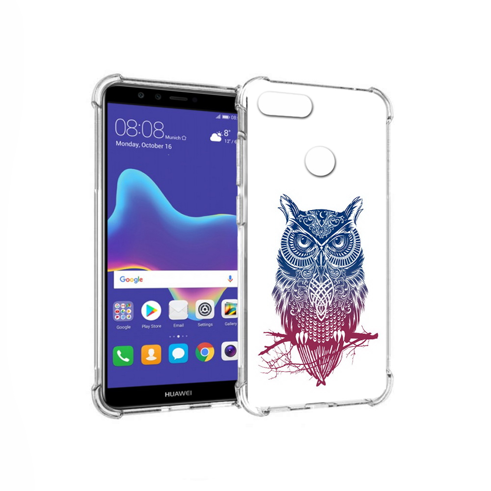 

Чехол MyPads Tocco для Huawei Enjoy 8 Plus хиппи сова (PT108787.33.664), Прозрачный, Tocco