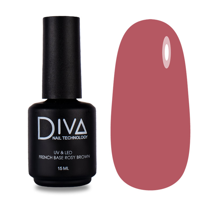 

База для гель-лака Diva Nail Technology каучуковая камуфлирующая нежно-розовая 15 мл