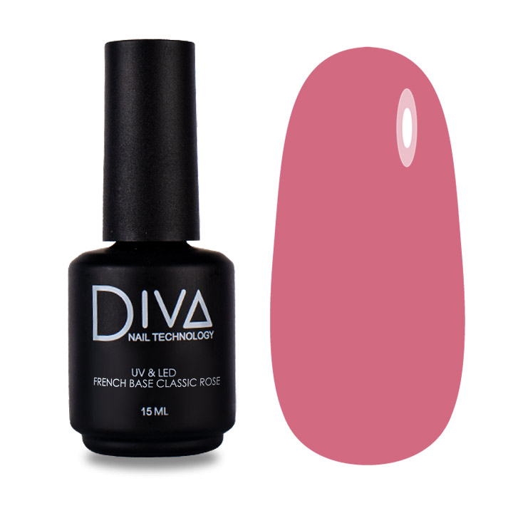 

База для гель-лака Diva Nail Technology каучуковая камуфлирующая светлая розовая 15 мл