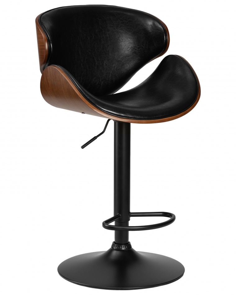 Барный стул DOBRIN KARTER BLACK 1 шт коричневый орех дерево;черный PU
