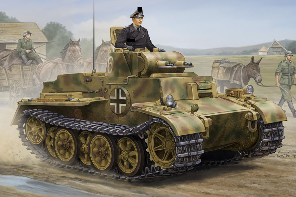 

Сборная модель HobbyBoss 1/35 Немецкий танк Pz.Kpfw. I Ausf. F (Vk18.01), поздний 83805