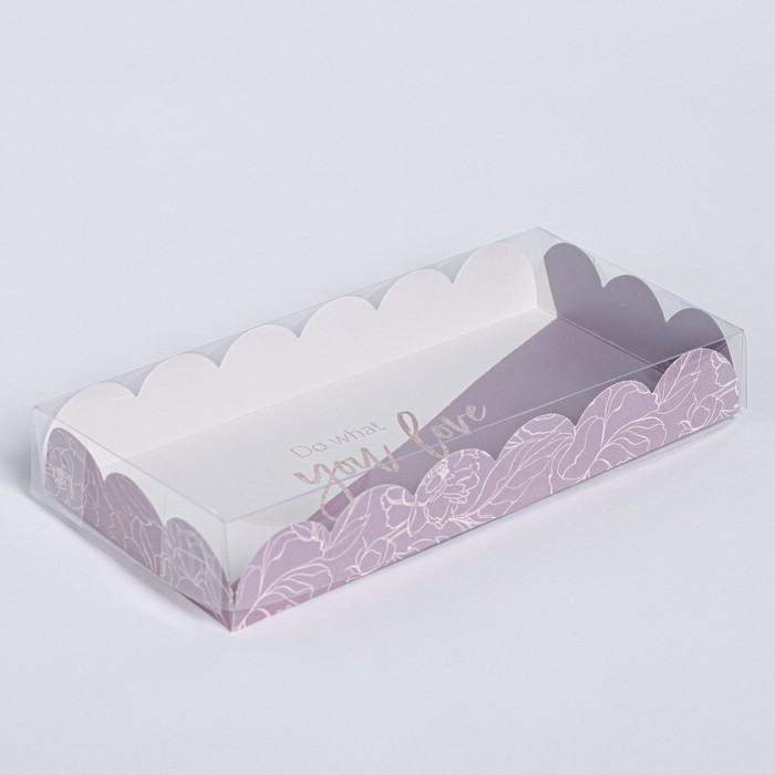 

Коробка для кондитерских изделий с PVC-крышкой «Do what you love», 21 x 10,5 x 3 см