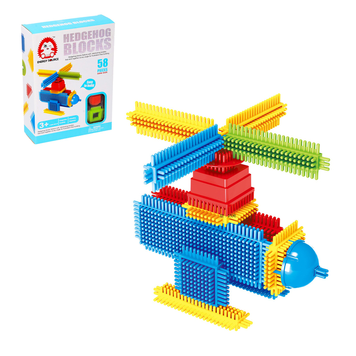 

Конструктор игольчатый MINI BRISTLES Вертолётик, 58 деталей