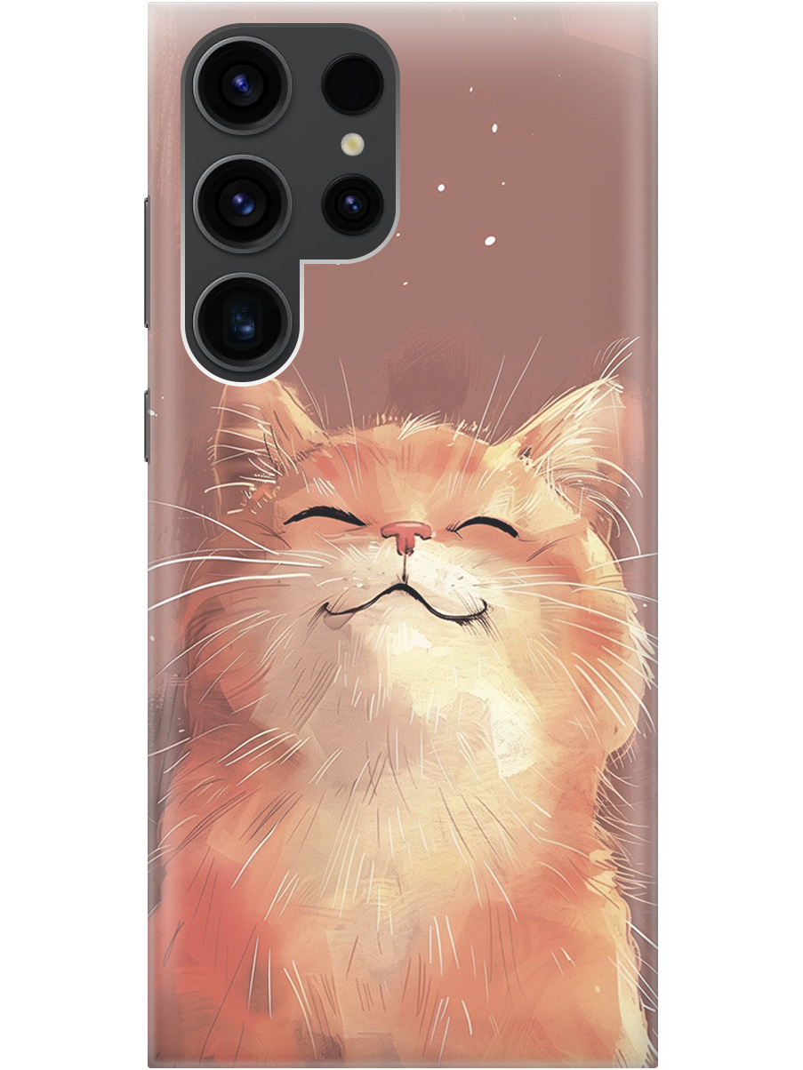 

Силиконовый чехол на Samsung Galaxy S23 Ultra с принтом "Довольный котик", 767959410