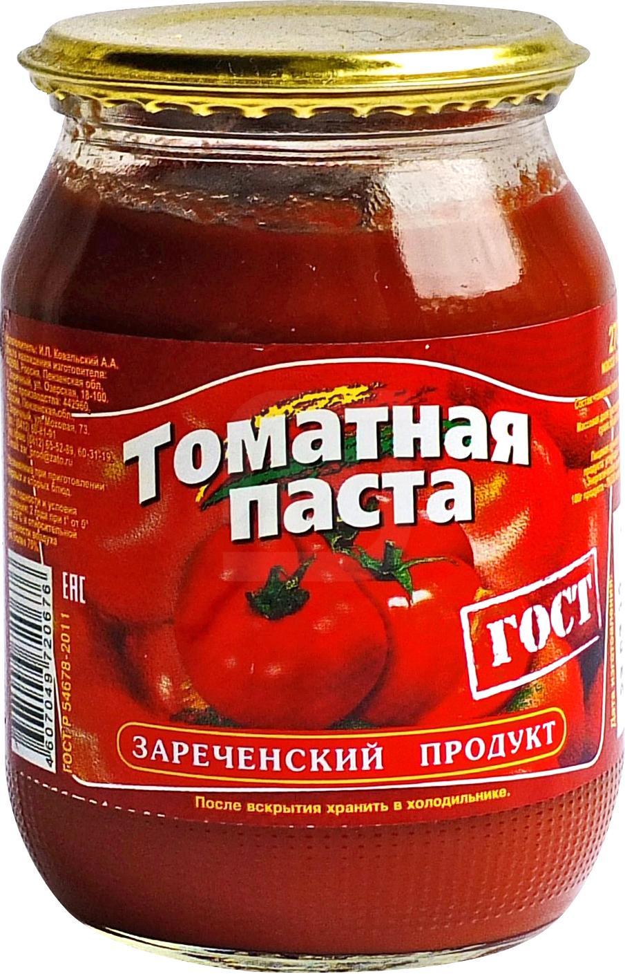 

Томатная паста Зареченский продукт ГОСТ 270 г