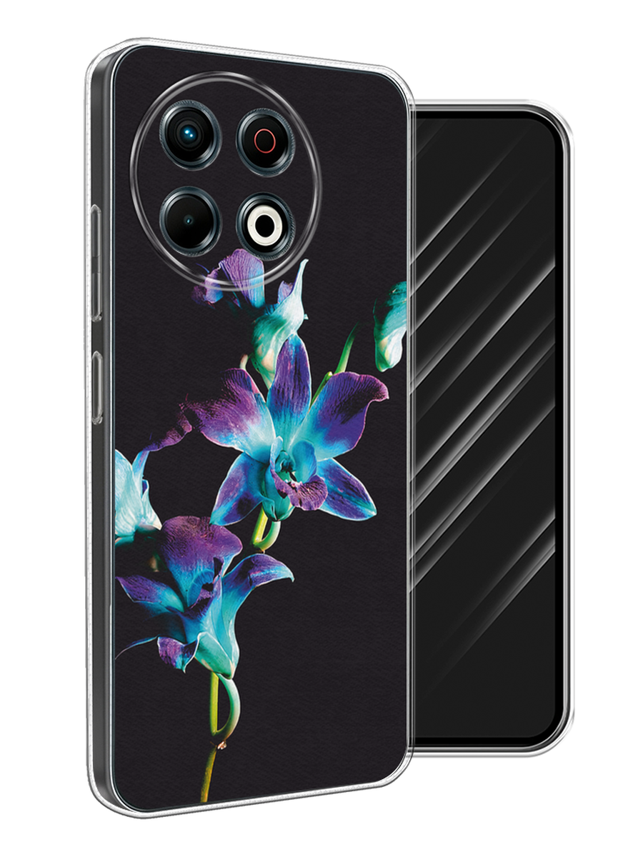 

Чехол Awog на Tecno Spark 30 Pro "Синий цветок на черном", Черный;голубой;синий, 309850-1