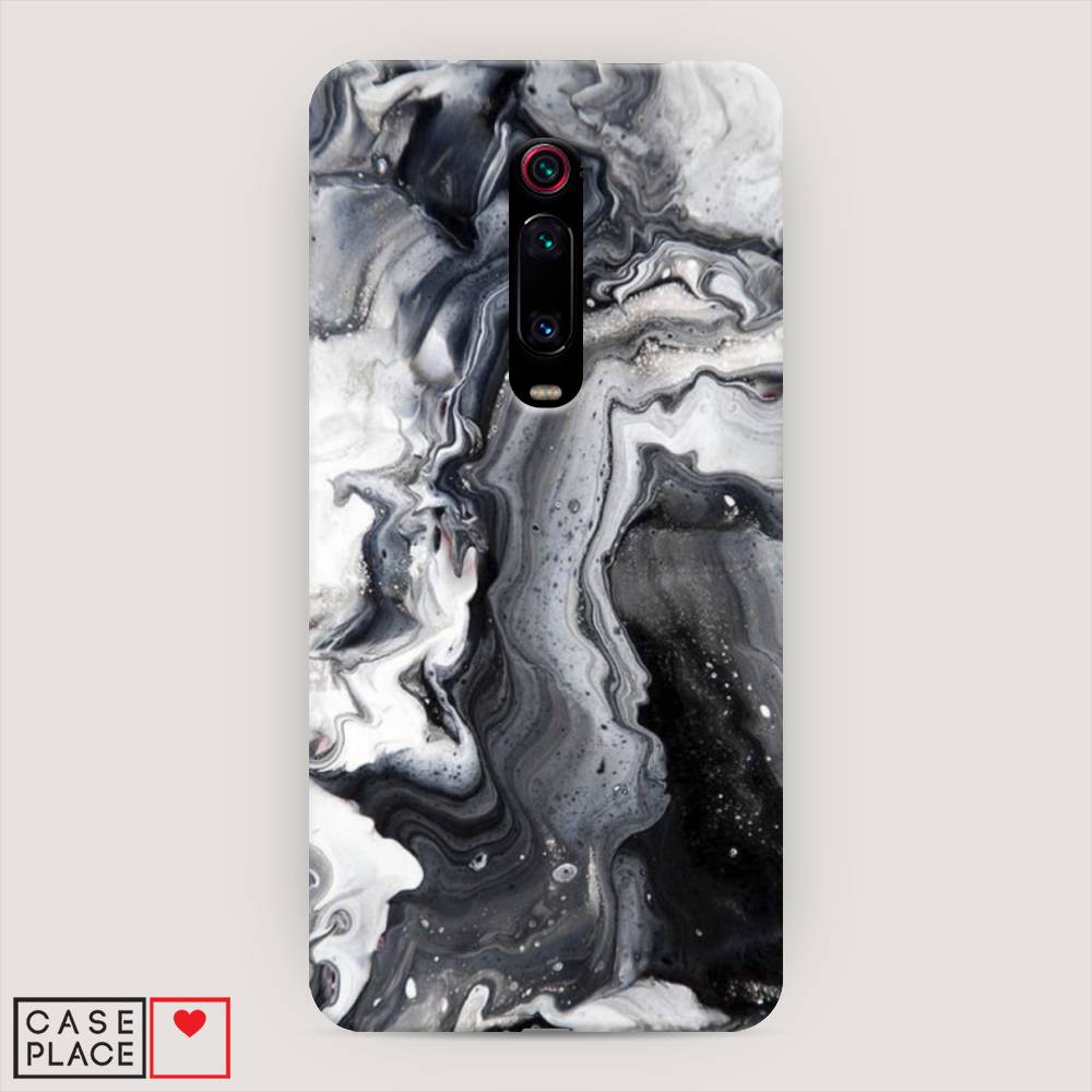 

Пластиковый чехол "Бело-черные сложные полосы" на Xiaomi Mi 9T, 35720-2