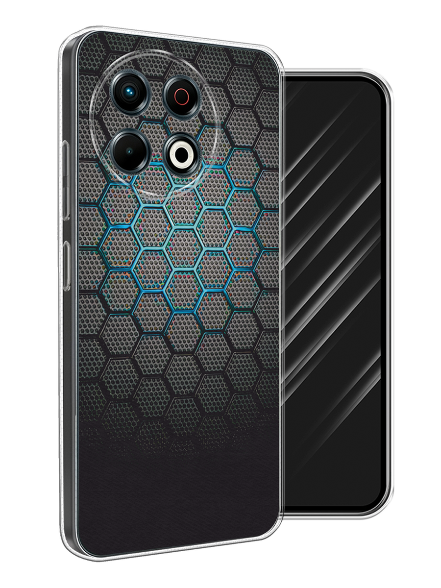 

Чехол Awog на Tecno Spark 30 Pro "Бирюзовые соты", Бирюзовый;синий;черный, 309850-1