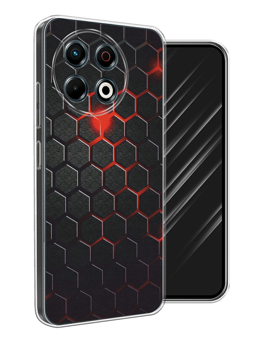 

Чехол Awog на Tecno Spark 30 Pro "Фон соты красные", Красный;черный, 309850-1