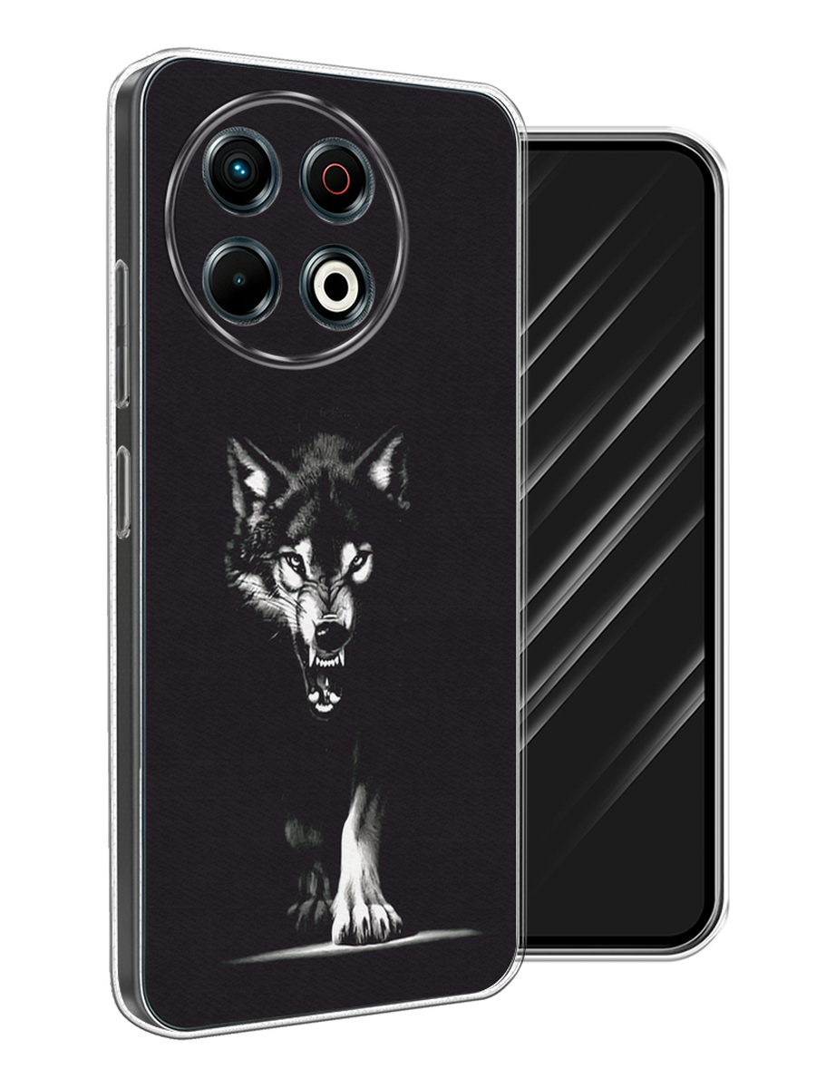 

Чехол Awog на Tecno Spark 30 Pro "Волк выходит из ночи", Серый;черный;белый, 309850-1