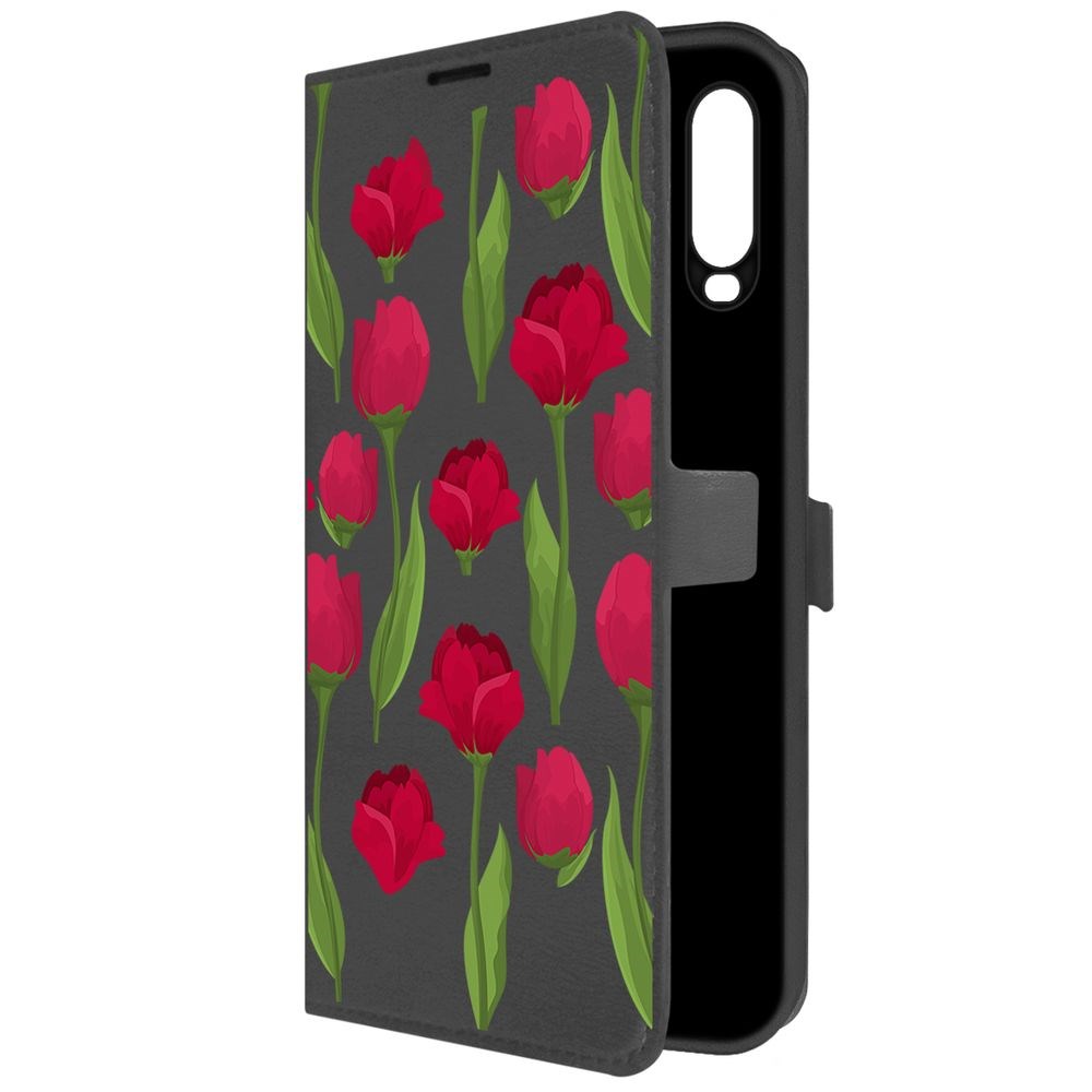 

Чехол-книжка Krutoff Eco Book для Vivo Y11 Розы паттерн (черный)