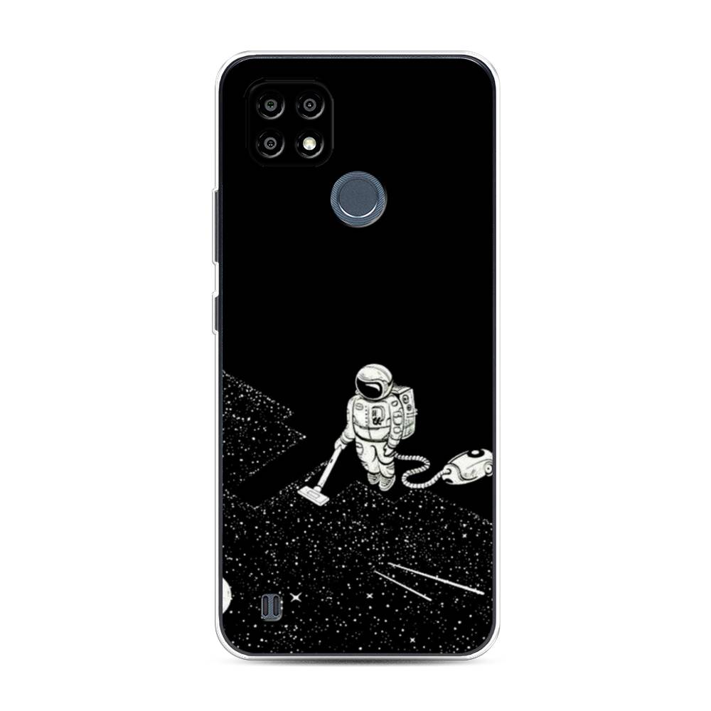 фото Чехол awog "космонавт с пылесосом" для realme c21y