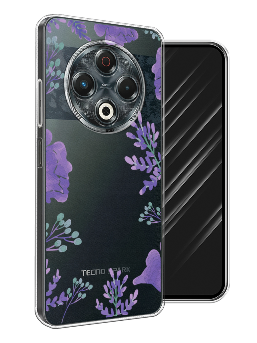 

Чехол Awog на Tecno Spark 30 "Сиреневая цветочная рамка", Прозрачный;фиолетовый, 309150-1