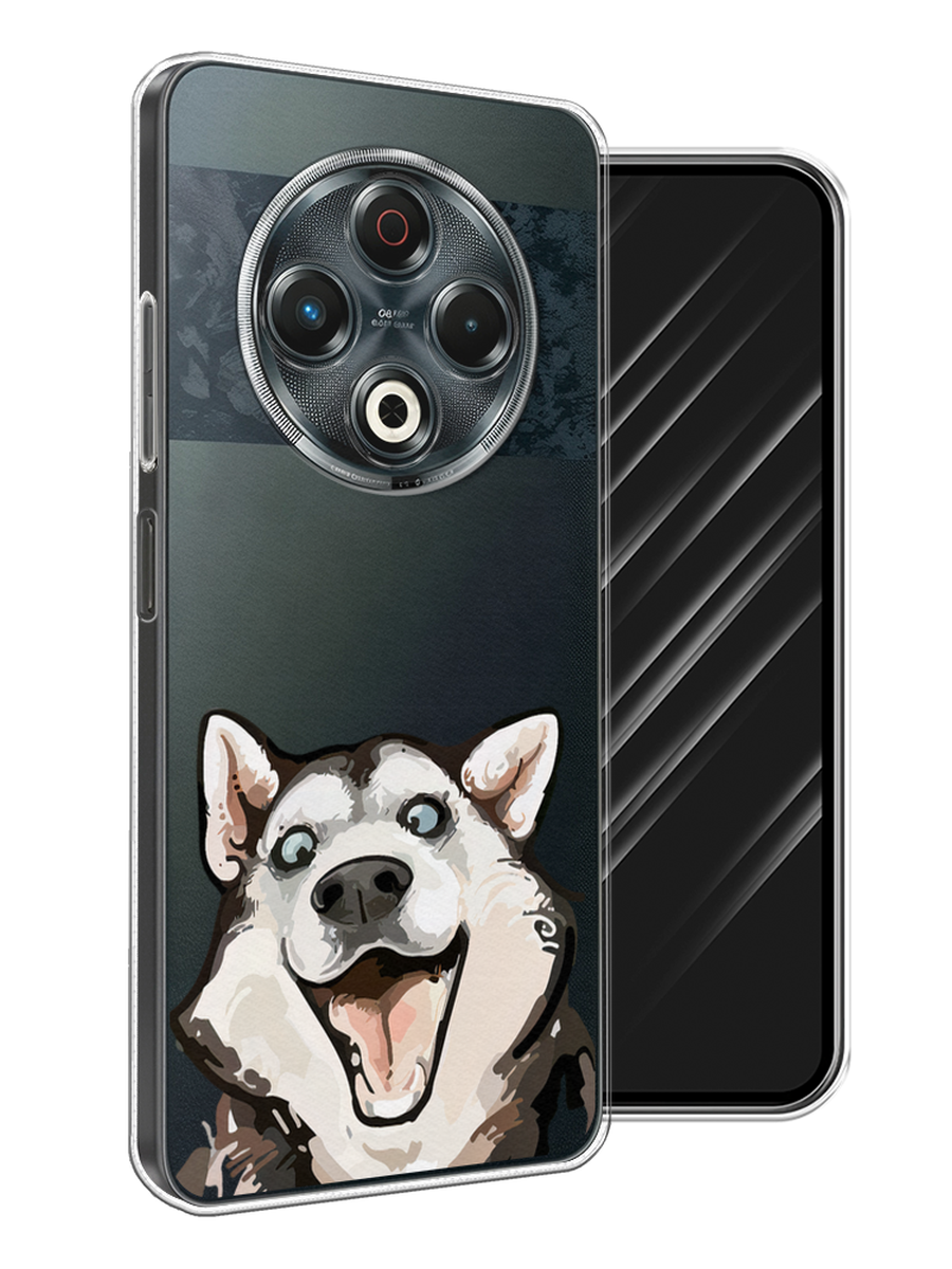 

Чехол Awog на Tecno Spark 30 "Радостный хаски", Белый;голубой;черный, 309150-1