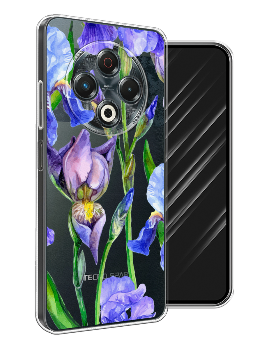 

Чехол Awog на Tecno Spark 30 "Синие ирисы", Фиолетовый;голубой;зеленый, 309150-1