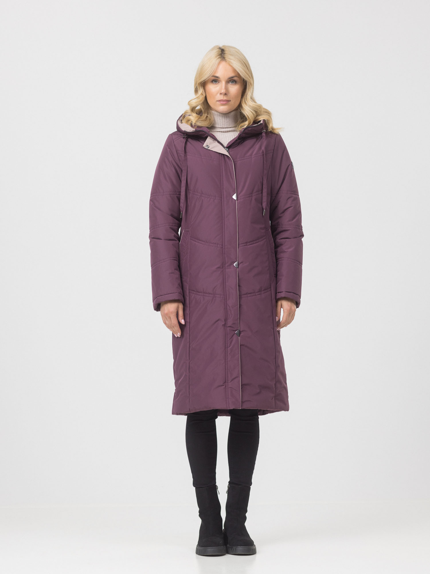 

Пальто женское Maritta 32-3025-10 фиолетовое 46 EU, Фиолетовый, 32-3025-10