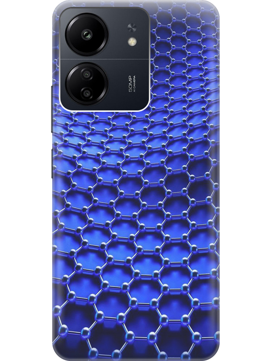 

Силиконовый чехол на Xiaomi Redmi 13C "Молекулярная цепь", Синий;черный, 20001464