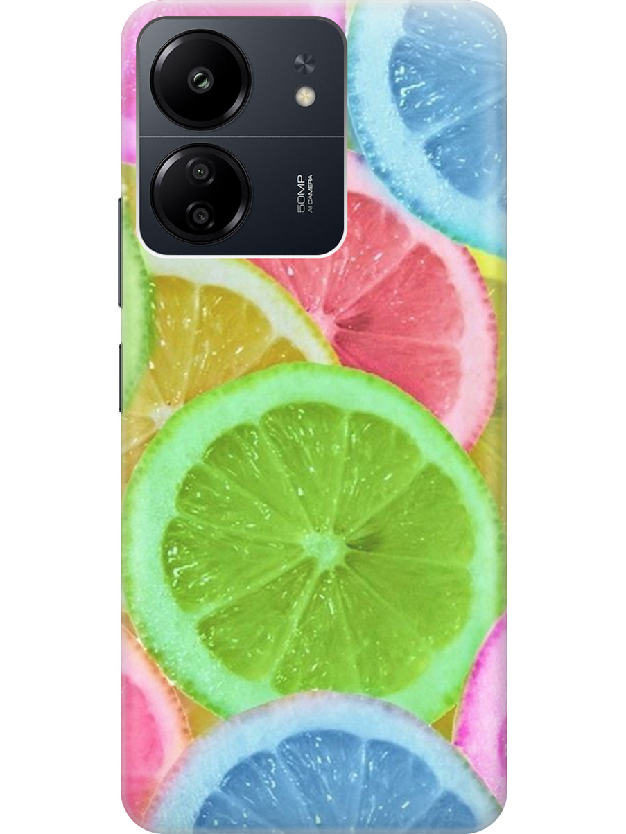 

Силиконовый чехол на Xiaomi Redmi 13C "Разноцветные лимоны", Желтый;зеленый, 20001464