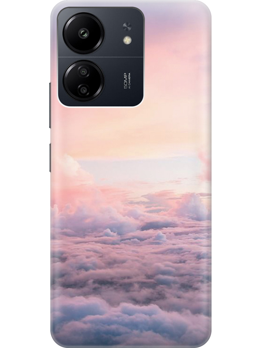 

Силиконовый чехол на Xiaomi Redmi 13C "Высоко над облаками", Фиолетовый;розовый, 20001464