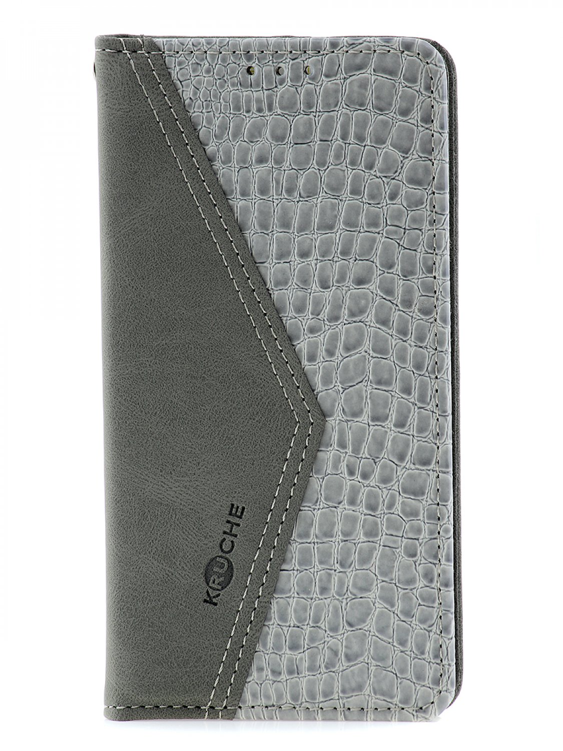 фото Чехол книжка для samsung galaxy s22 kruche purse croc grey кruче