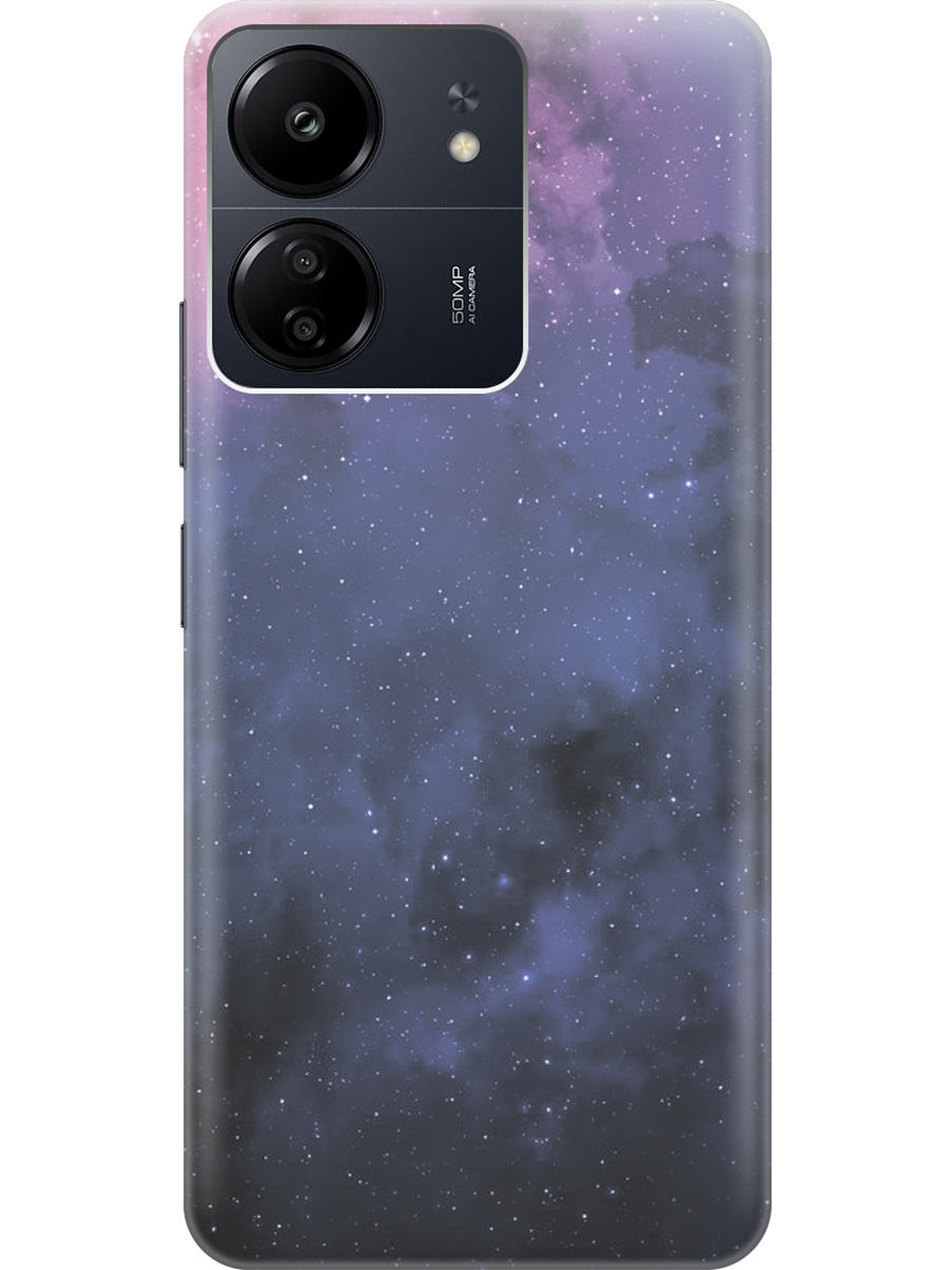 

Силиконовый чехол на Xiaomi Redmi 13C "Звездное зарево", Голубой;синий, 20001464