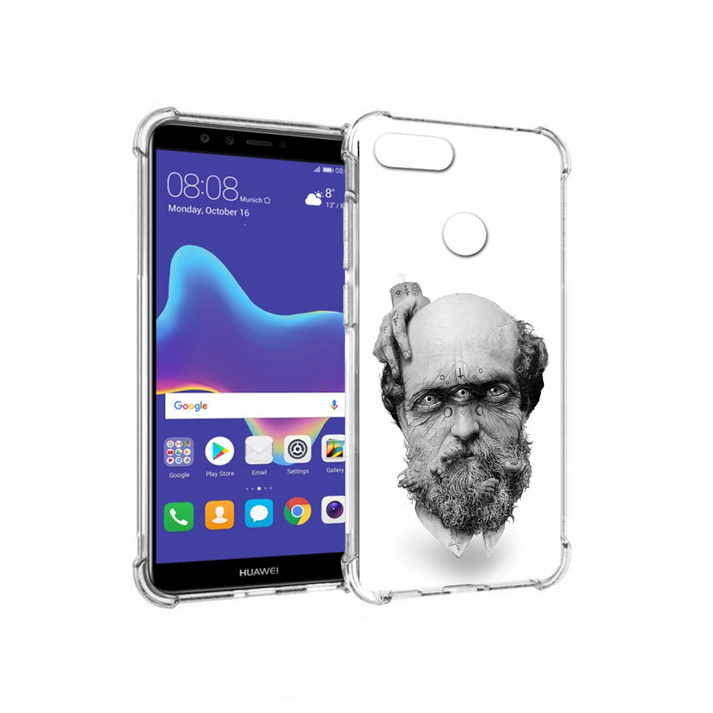 

Чехол MyPads Tocco для Huawei Enjoy 8 Plus страшный бородатый мужчина абстракция, Прозрачный, Tocco