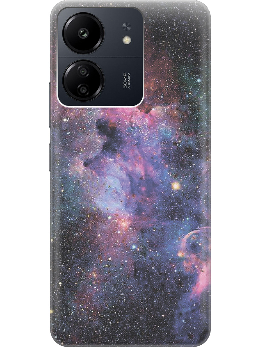 

Силиконовый чехол на Xiaomi Redmi 13C "Открытый космос", Голубой;синий, 20001464