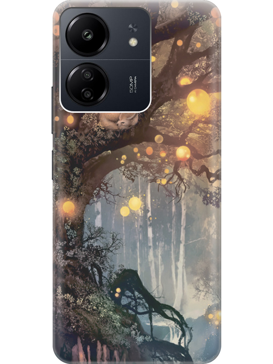 

Силиконовый чехол на Xiaomi Redmi 13C "Лиса на древе", Желтый;оранжевый;черный, 20001464