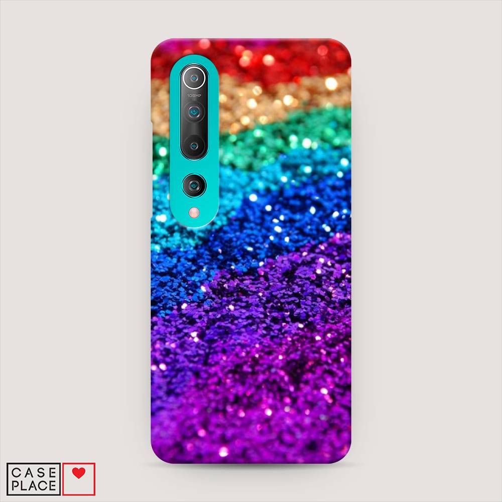 

Пластиковый чехол "Блестящая радуга рисунок" на Xiaomi Mi 10, 37520-2