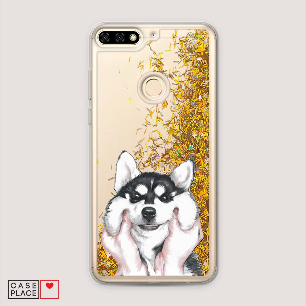 

Чехол Awog на Honor 7C "Щечки хаски", Серый, 64590-1