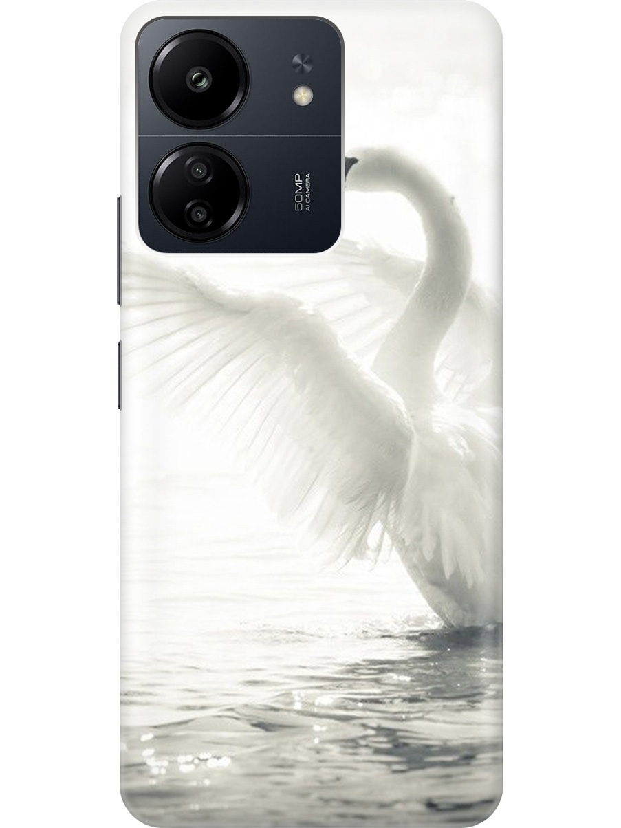 

Силиконовый чехол на Xiaomi Redmi 13C "Лебедь", Белый, 20001464